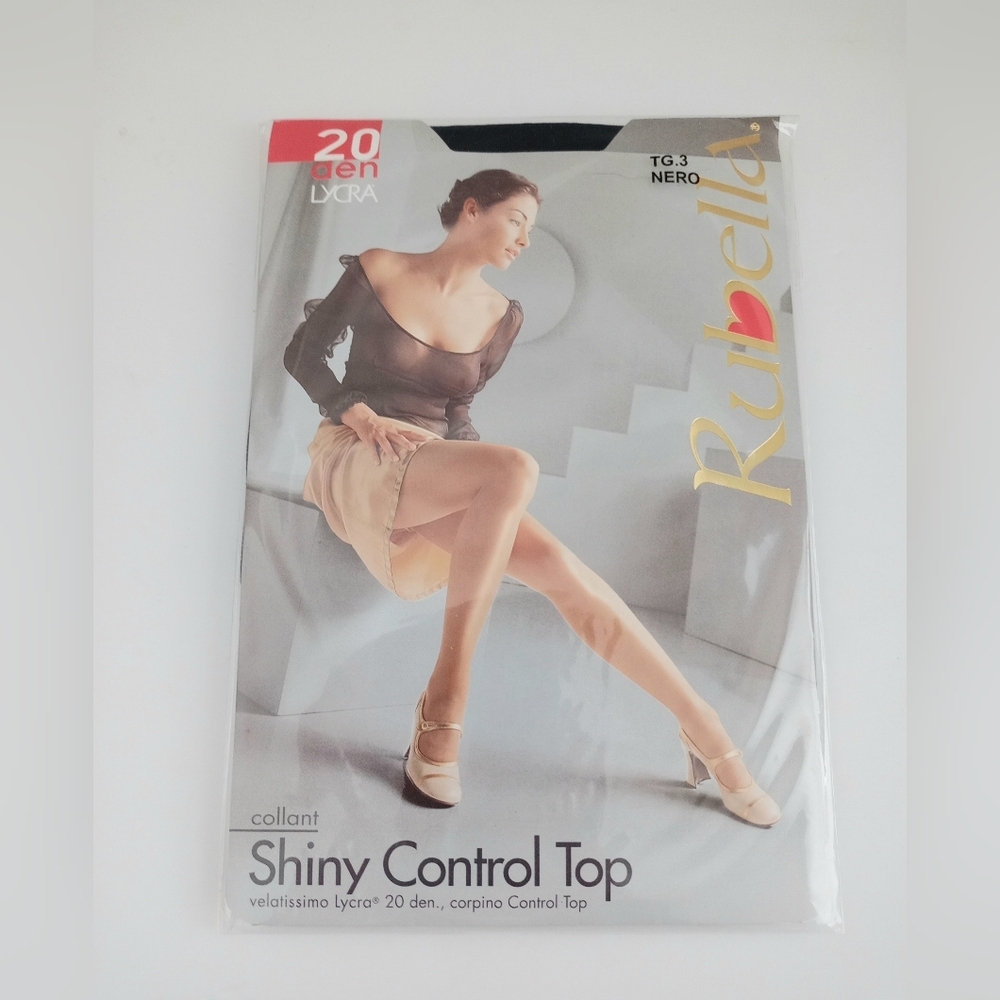 NWT Rubella Black Pantyhose Large